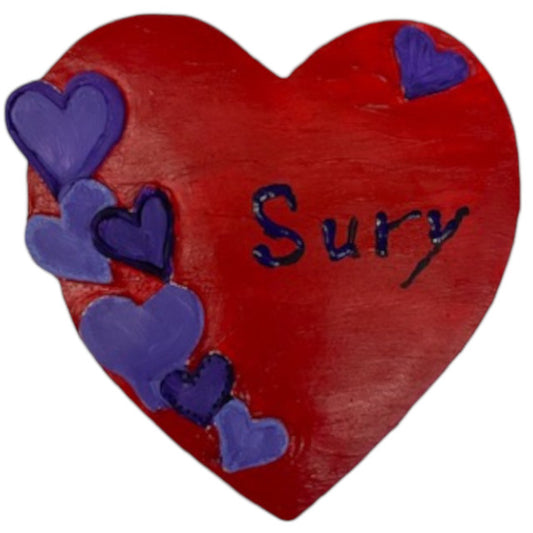 Single Heart Covered Heart Plaque