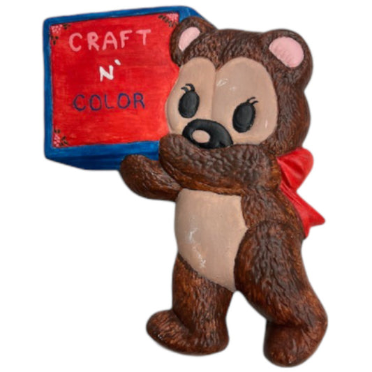 Bear with Message Board Plaque